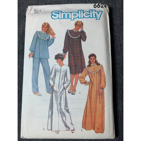 Simplicity Misses Nightgown Sewing Pattern sz 10 6626 - uncut - Picture 8 of 12